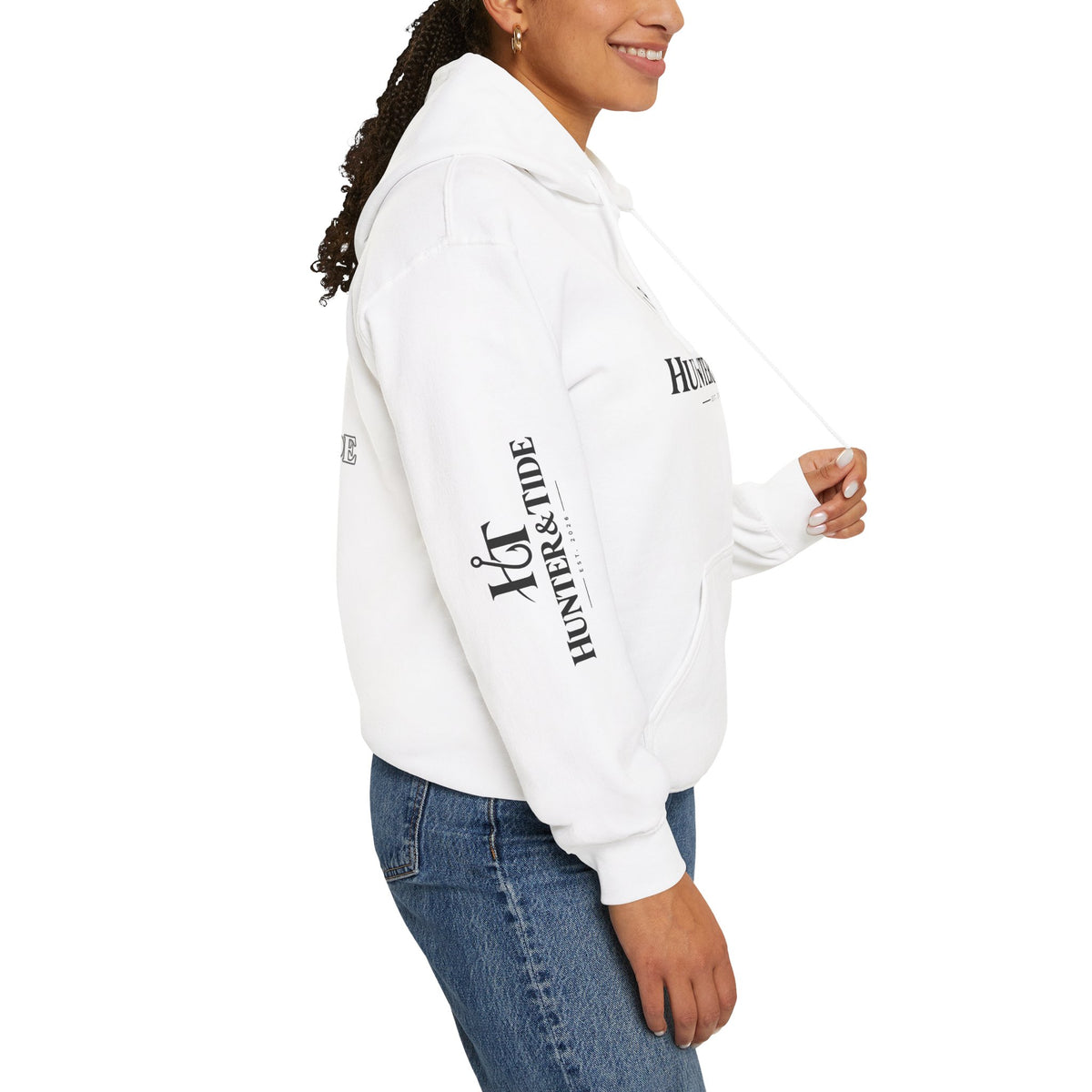 Hunter & Tide Logo Hoodie – Coastal Fishing Graphic Pullover