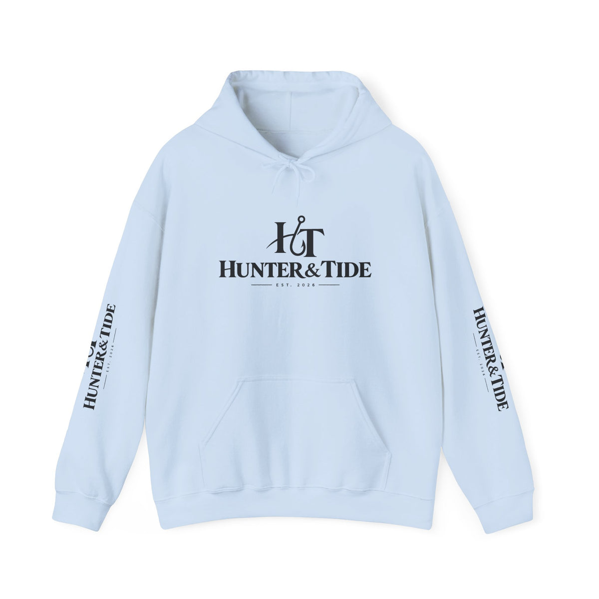 Hunter & Tide Logo Hoodie – Coastal Fishing Graphic Pullover