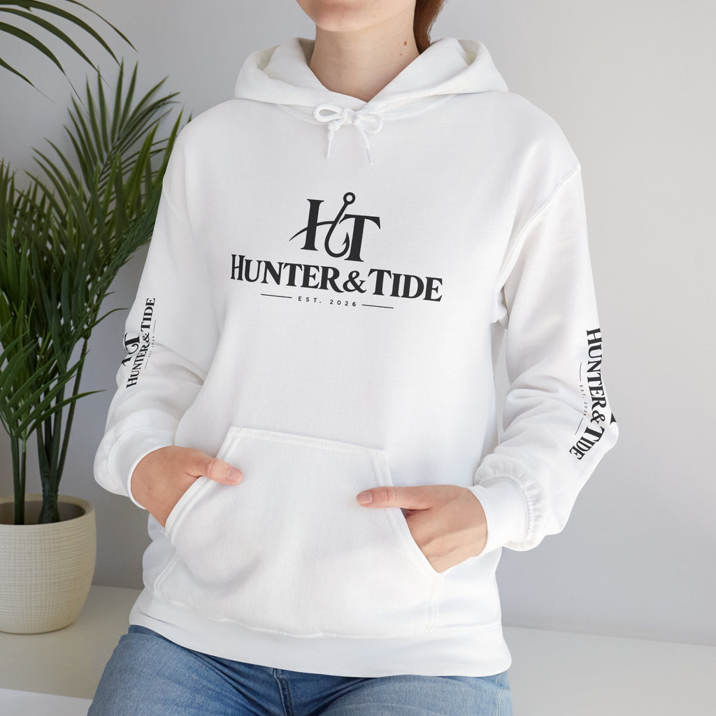 Hunter & Tide Logo Hoodie – Coastal Fishing Graphic Pullover