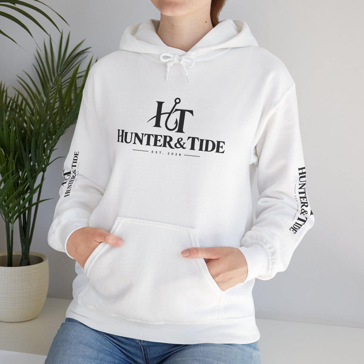 Hunter & Tide Logo Hoodie – Coastal Fishing Graphic Pullover