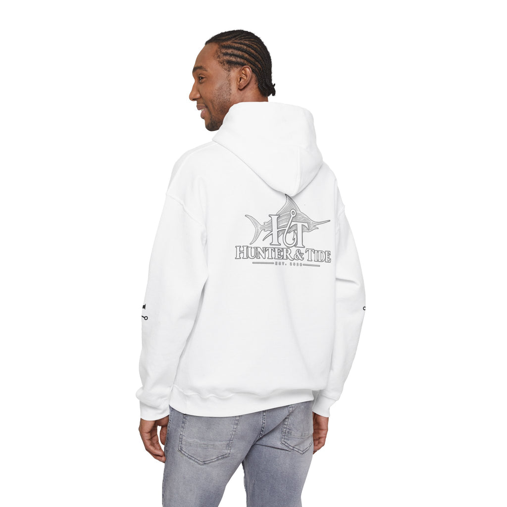 Hunter & Tide Logo Hoodie – Coastal Fishing Graphic Pullover