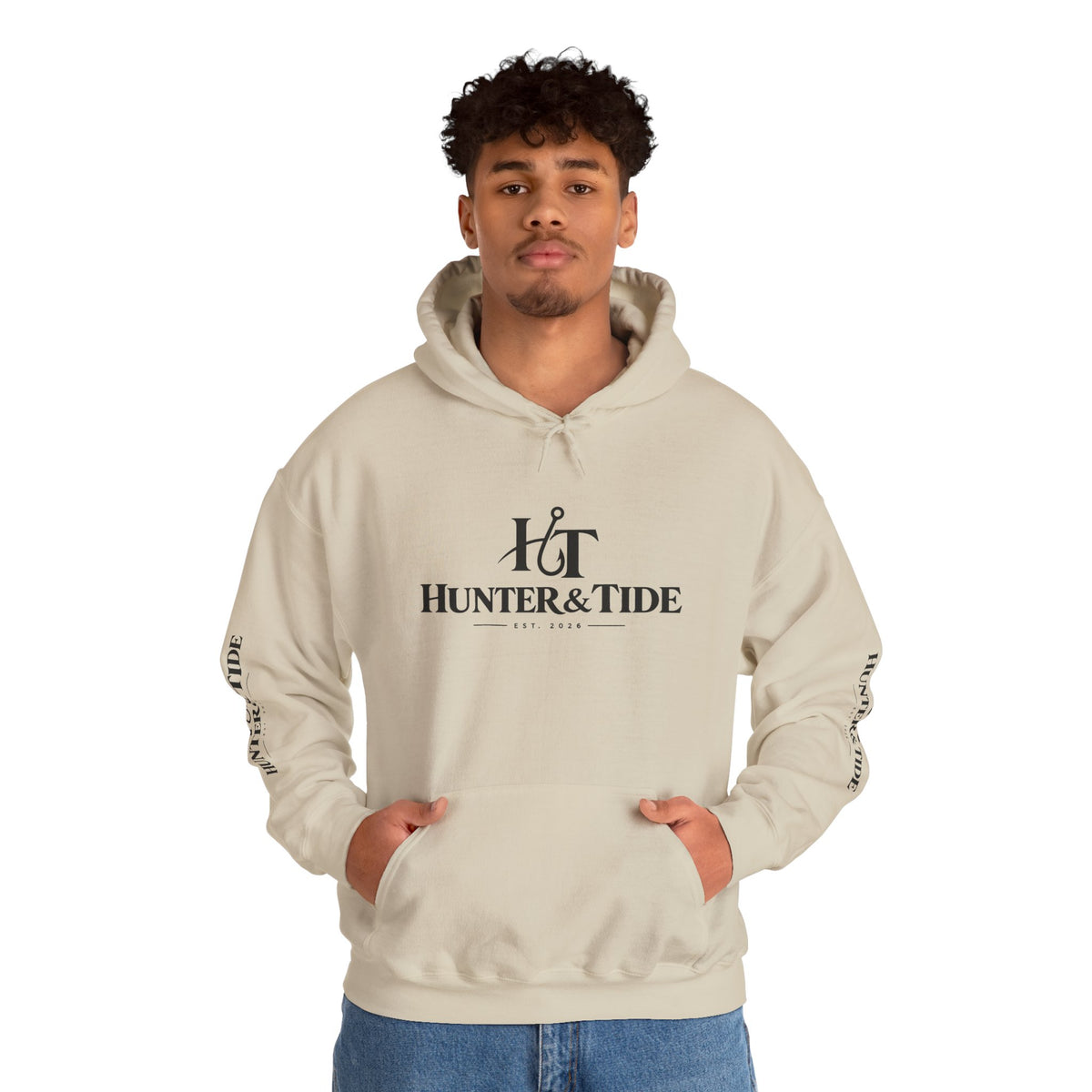 Hunter & Tide Logo Hoodie – Coastal Fishing Graphic Pullover