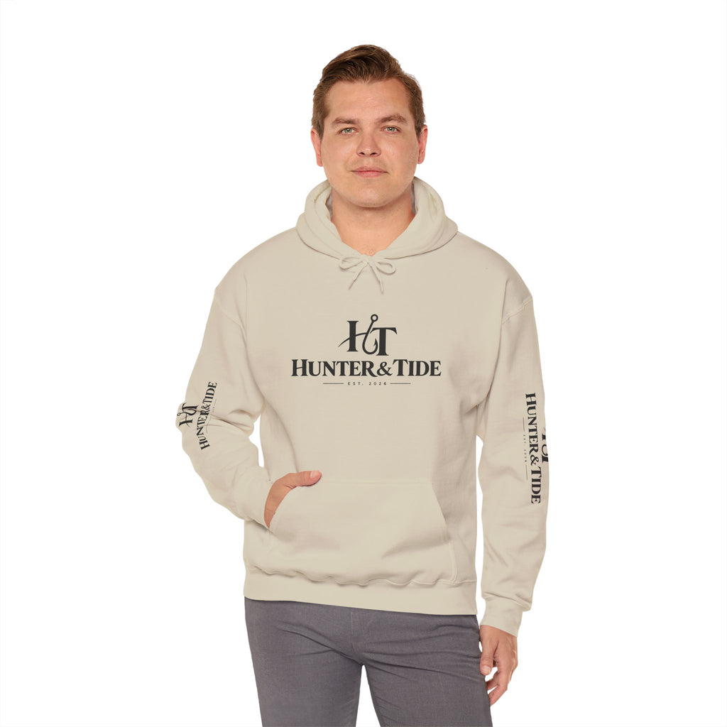Hunter & Tide Logo Hoodie – Coastal Fishing Graphic Pullover