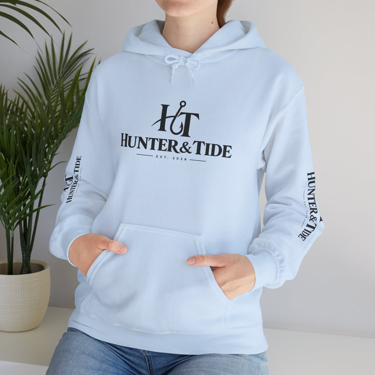 Hunter & Tide Logo Hoodie – Coastal Fishing Graphic Pullover
