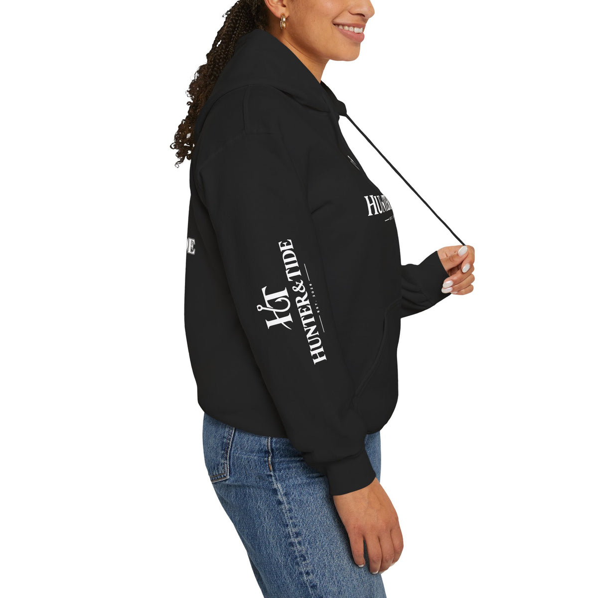 Hunter & Tide Logo Hoodie – Coastal Fishing Graphic Pullover
