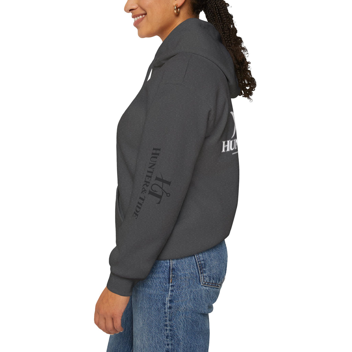 Hunter & Tide Logo Hoodie – Coastal Fishing Graphic Pullover