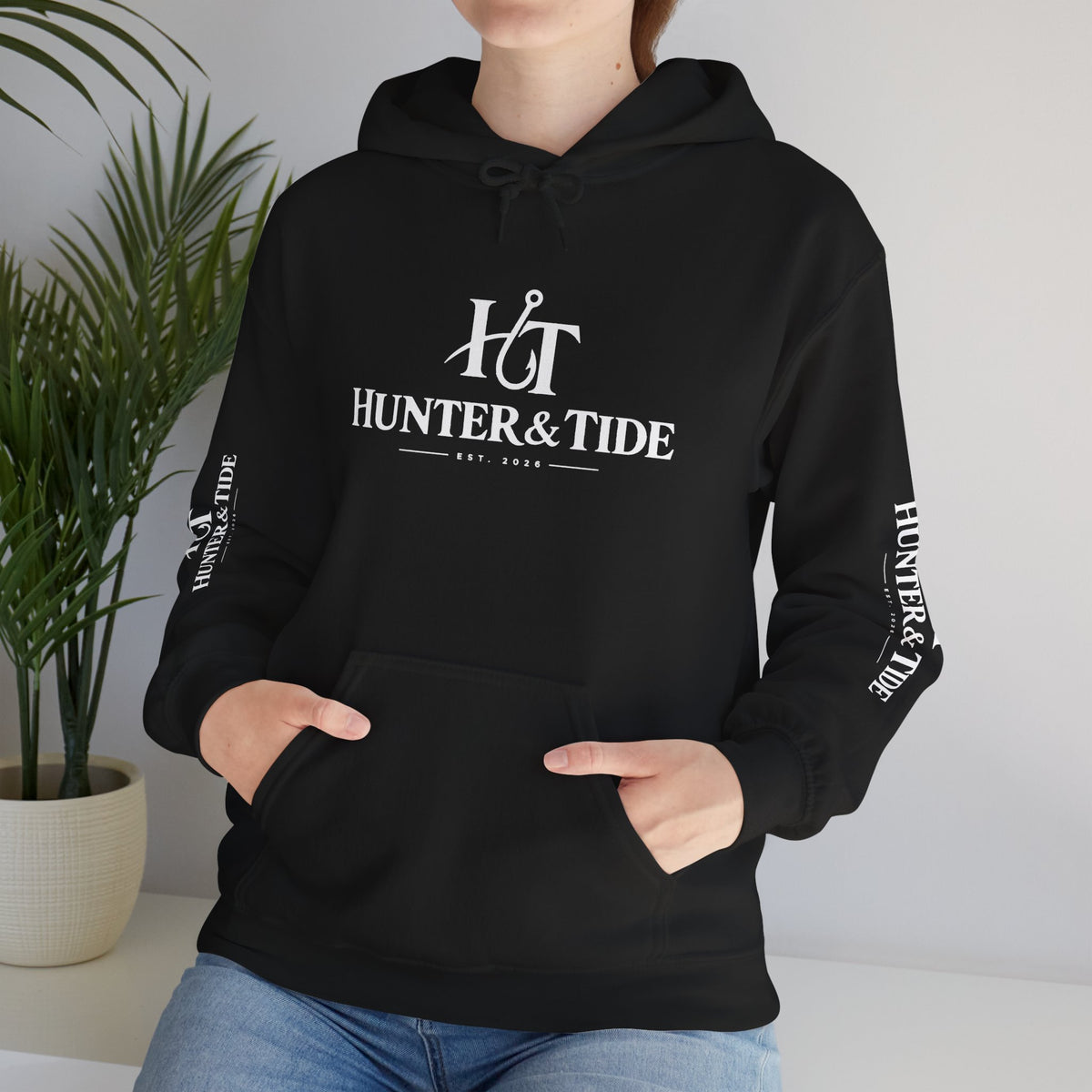 Hunter & Tide Logo Hoodie – Coastal Fishing Graphic Pullover