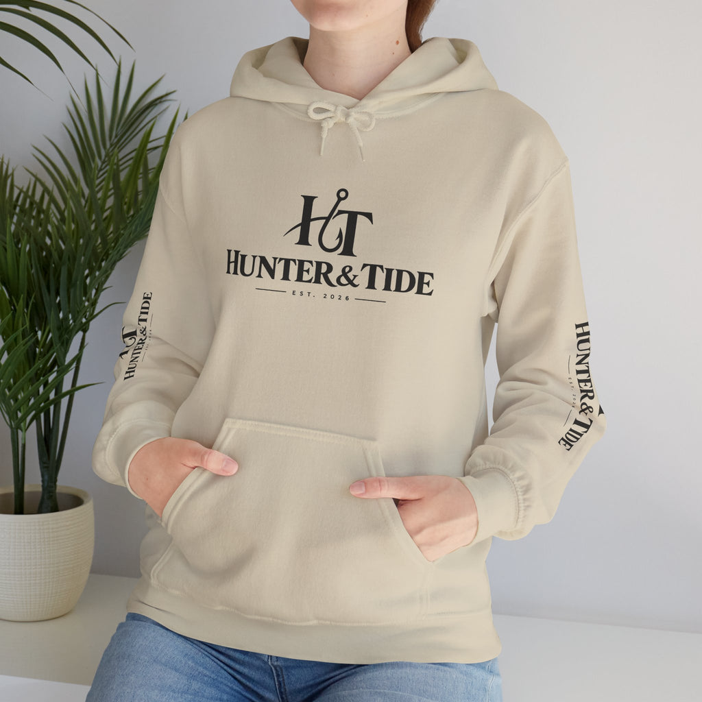 Hunter & Tide Logo Hoodie – Coastal Fishing Graphic Pullover