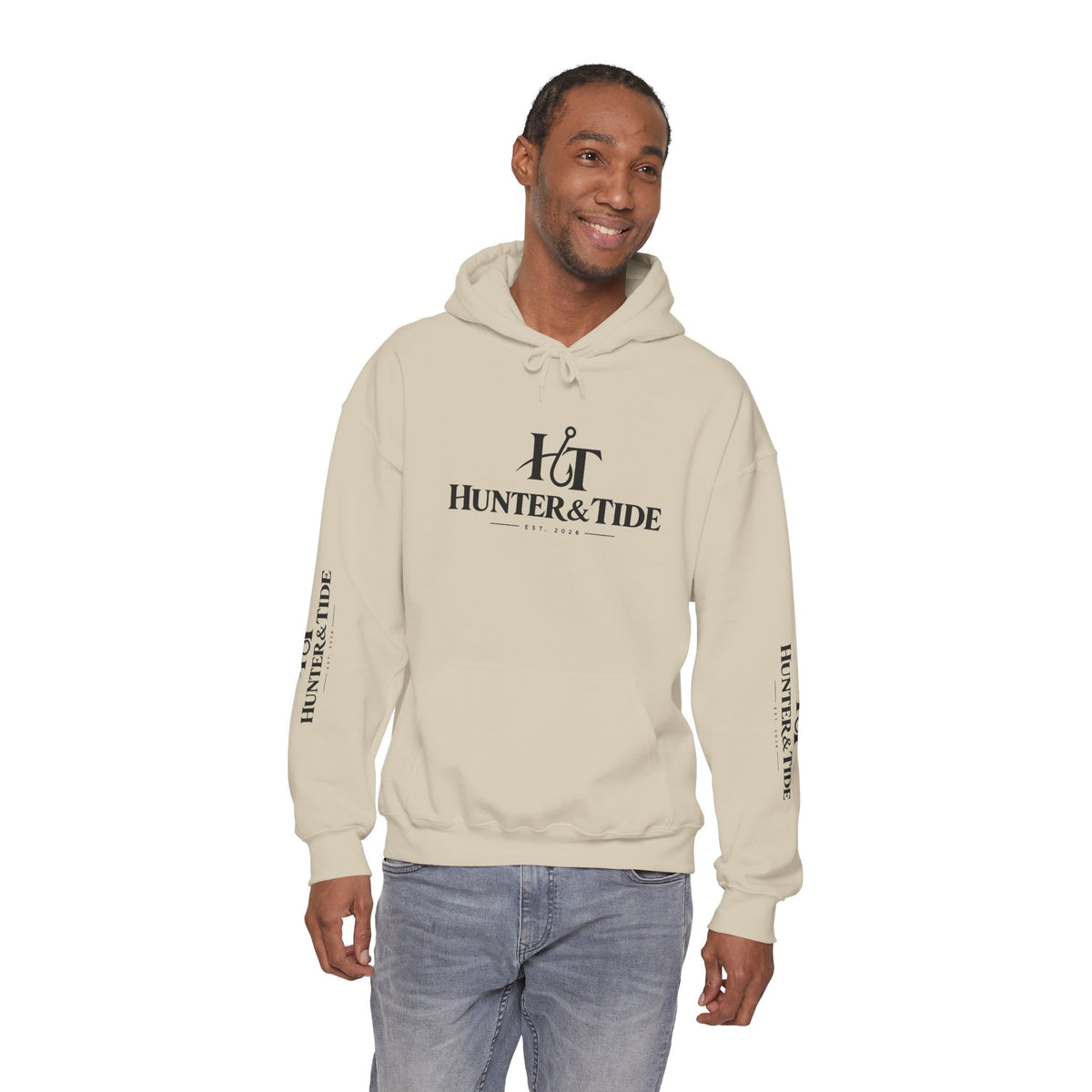 Hunter & Tide Logo Hoodie – Coastal Fishing Graphic Pullover