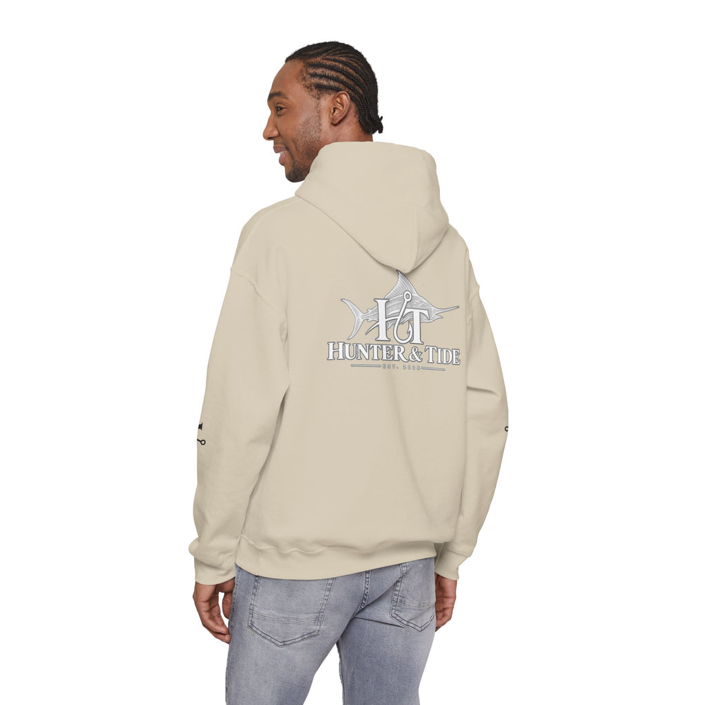 Hunter & Tide Logo Hoodie – Coastal Fishing Graphic Pullover