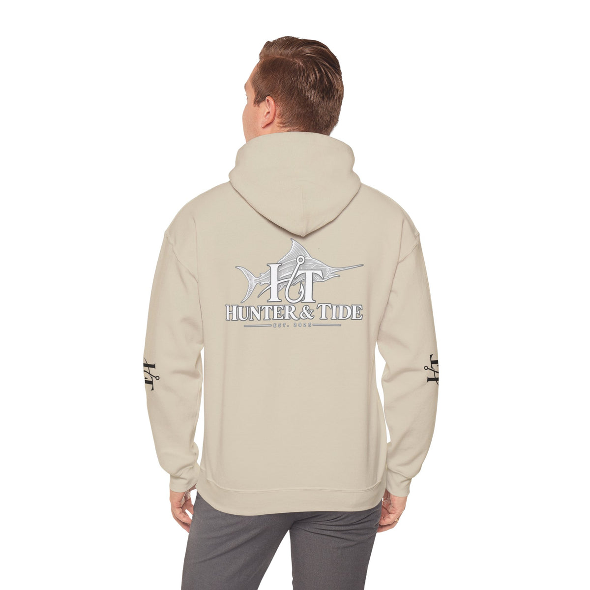 Hunter & Tide Logo Hoodie – Coastal Fishing Graphic Pullover