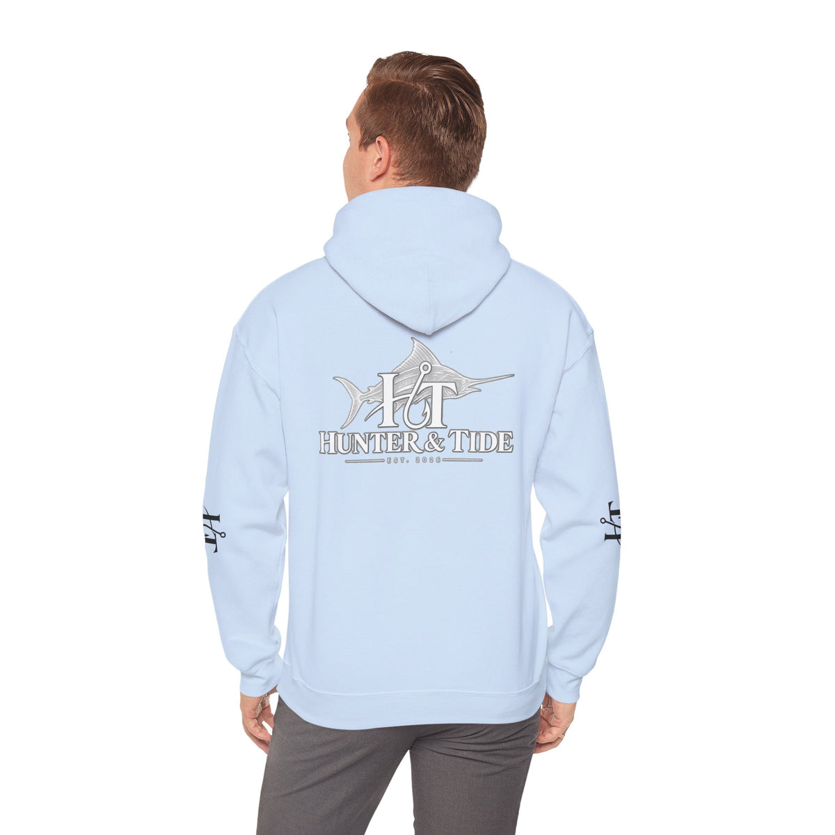 Hunter & Tide Logo Hoodie – Coastal Fishing Graphic Pullover