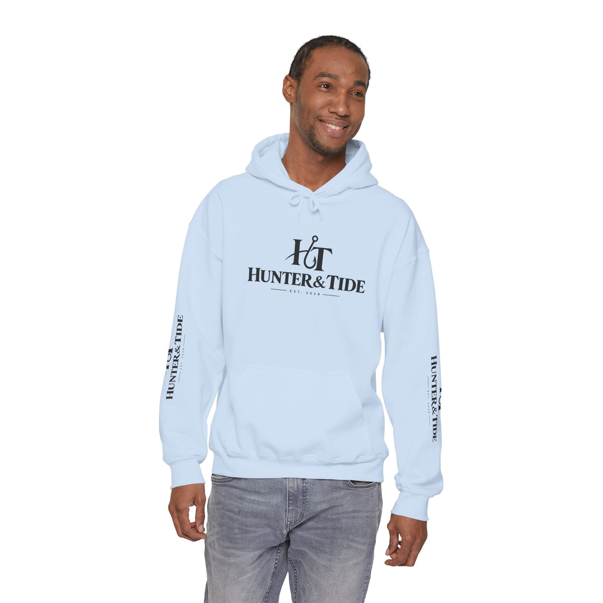 Hunter & Tide Logo Hoodie – Coastal Fishing Graphic Pullover