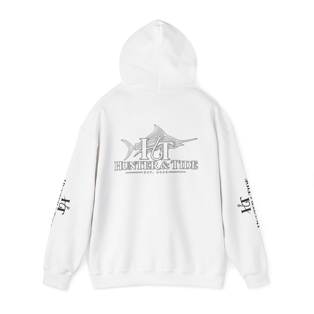 Hunter & Tide Logo Hoodie – Coastal Fishing Graphic Pullover