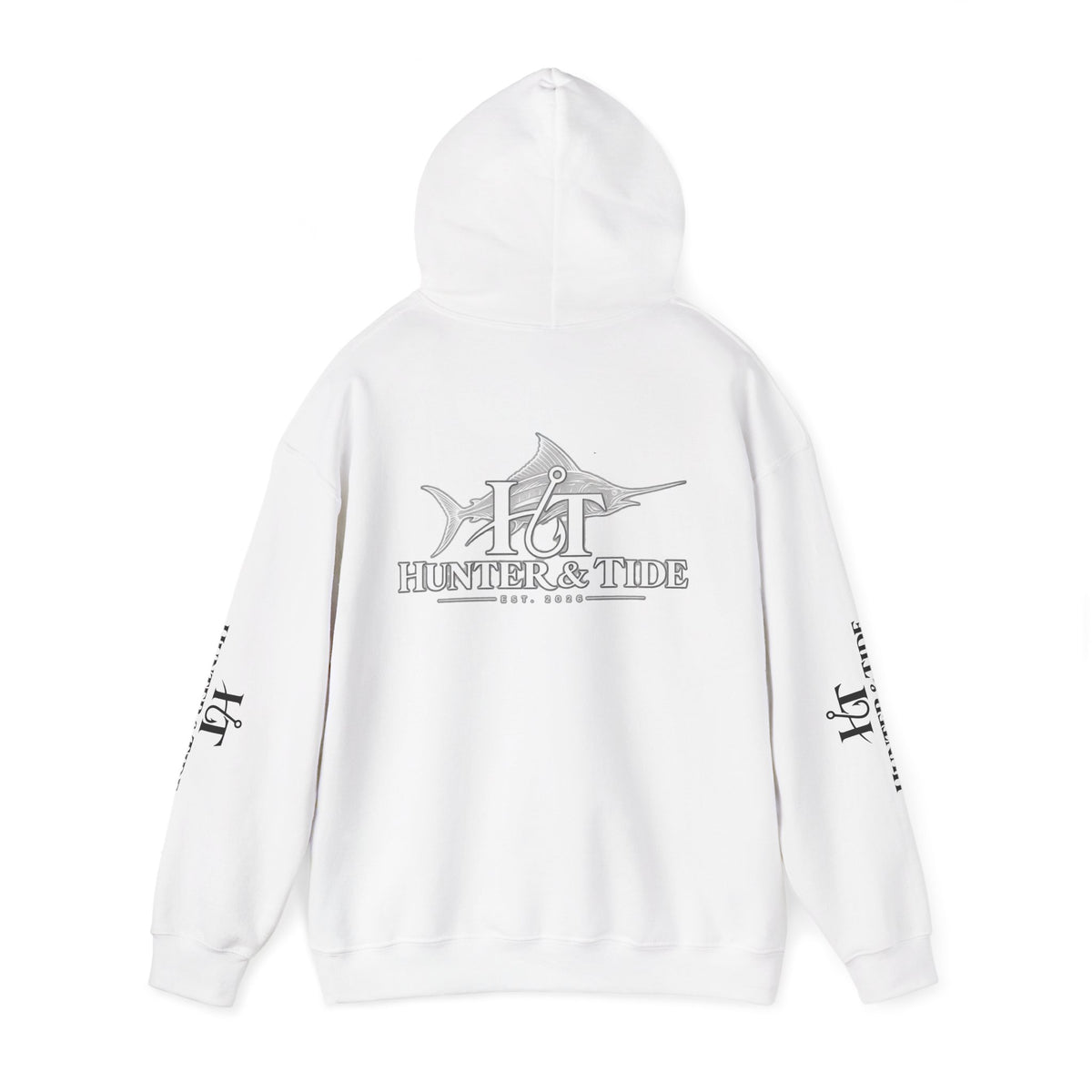 Hunter & Tide Logo Hoodie – Coastal Fishing Graphic Pullover