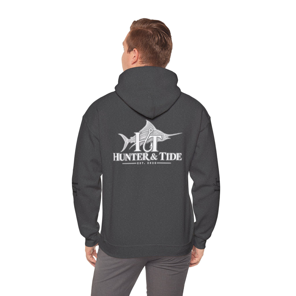 Hunter & Tide Logo Hoodie – Coastal Fishing Graphic Pullover