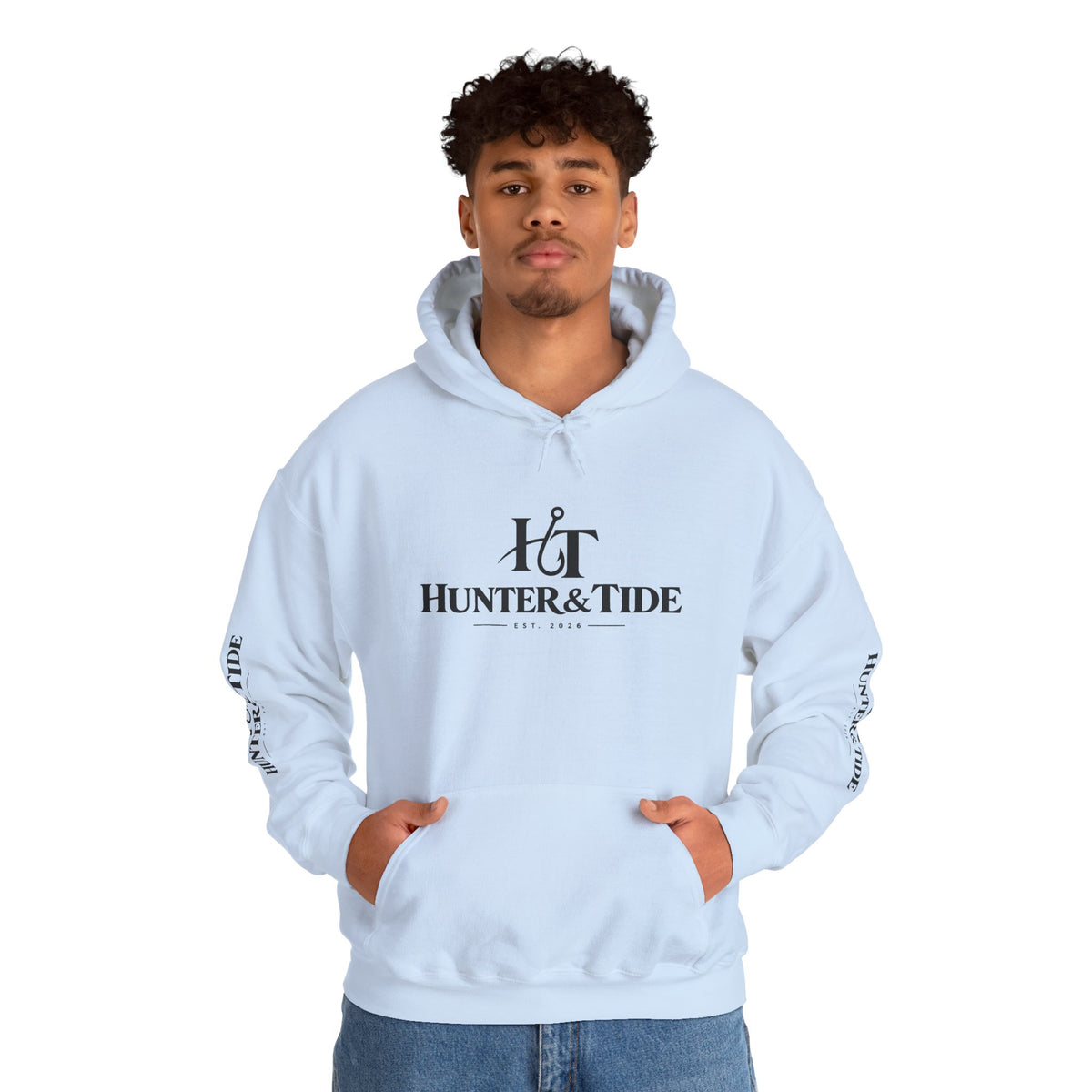 Hunter & Tide Logo Hoodie – Coastal Fishing Graphic Pullover