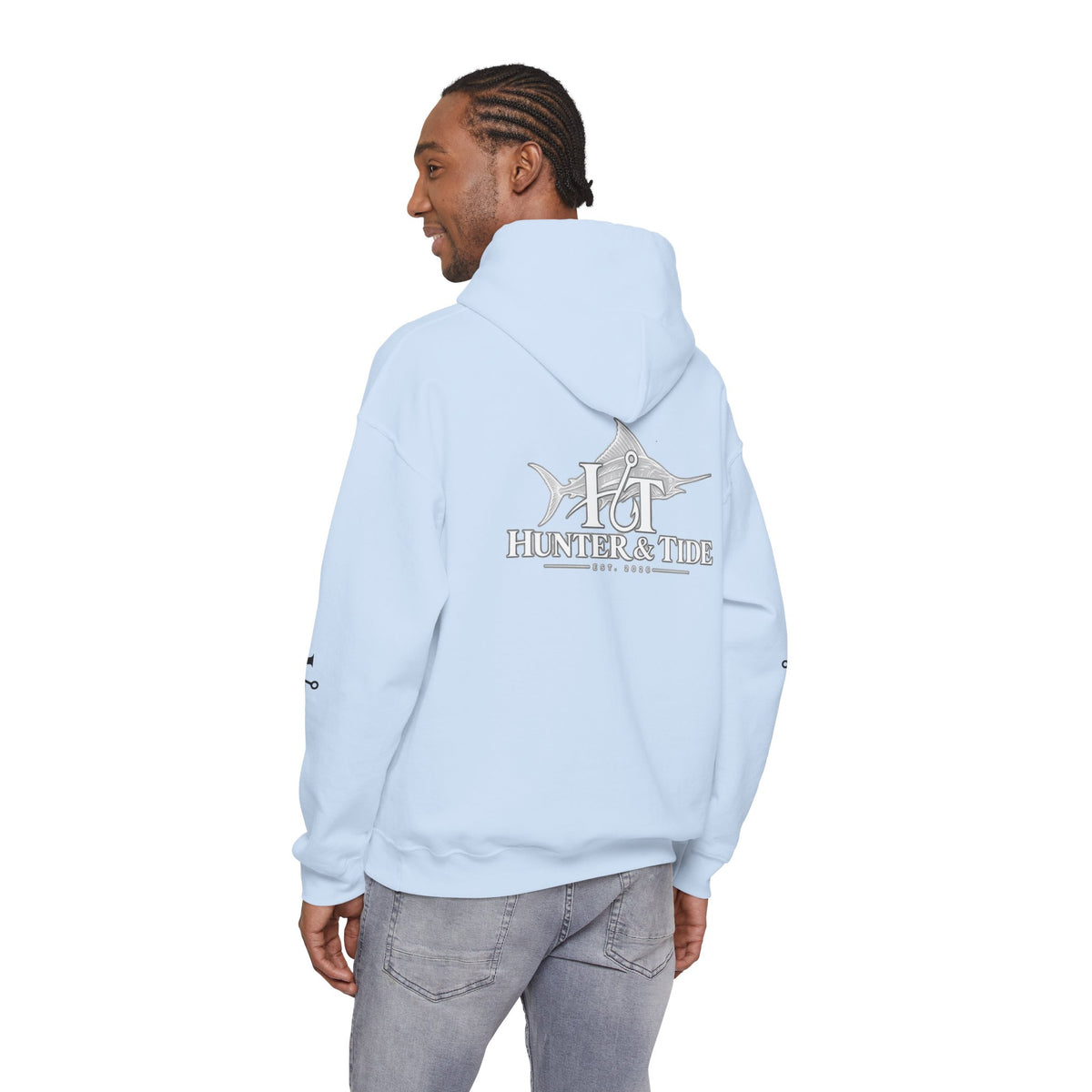 Hunter & Tide Logo Hoodie – Coastal Fishing Graphic Pullover