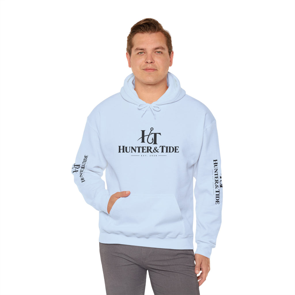 Hunter & Tide Logo Hoodie – Coastal Fishing Graphic Pullover