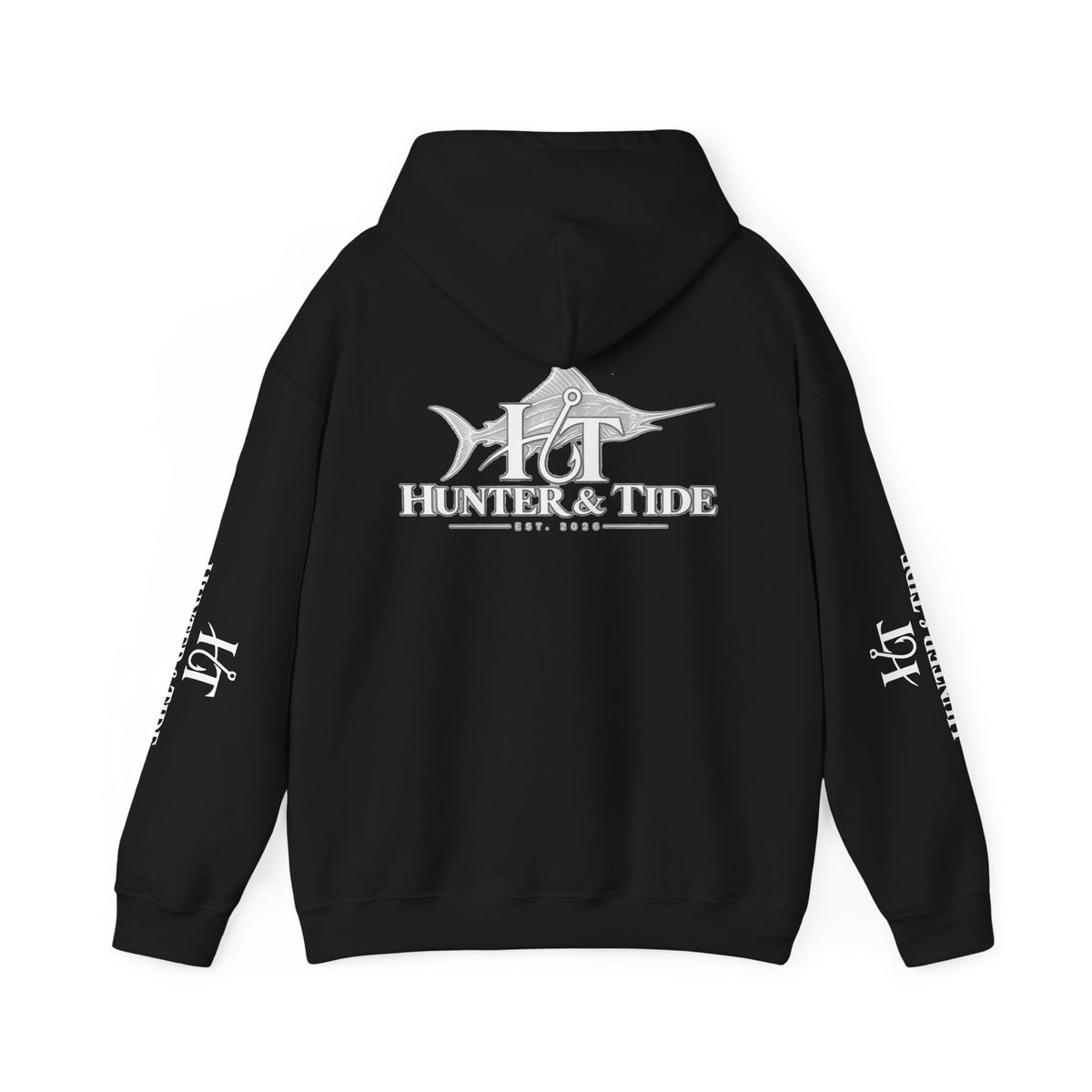 Hunter & Tide Logo Hoodie – Coastal Fishing Graphic Pullover