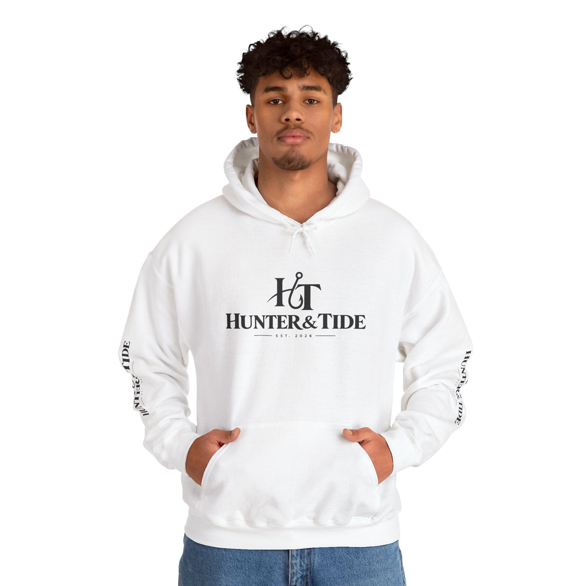 Hunter & Tide Logo Hoodie – Coastal Fishing Graphic Pullover