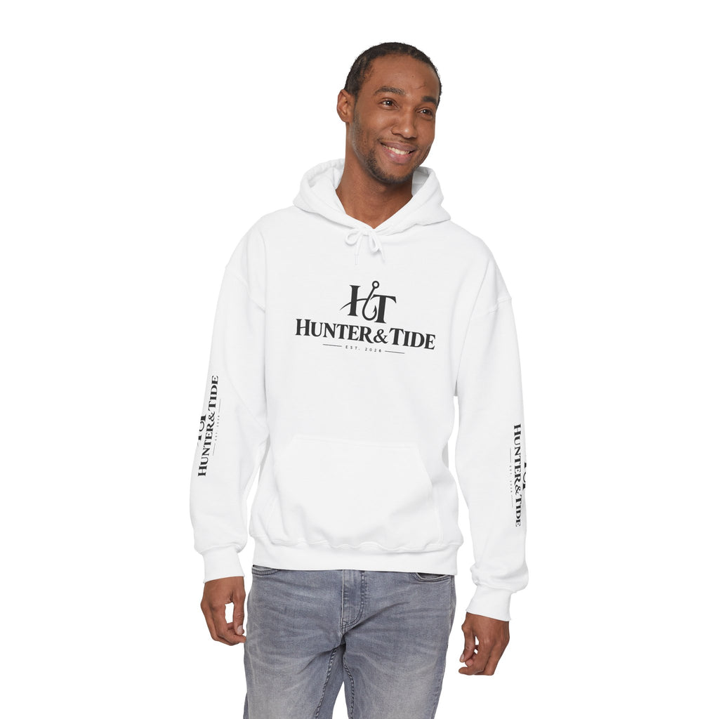 Hunter & Tide Logo Hoodie – Coastal Fishing Graphic Pullover