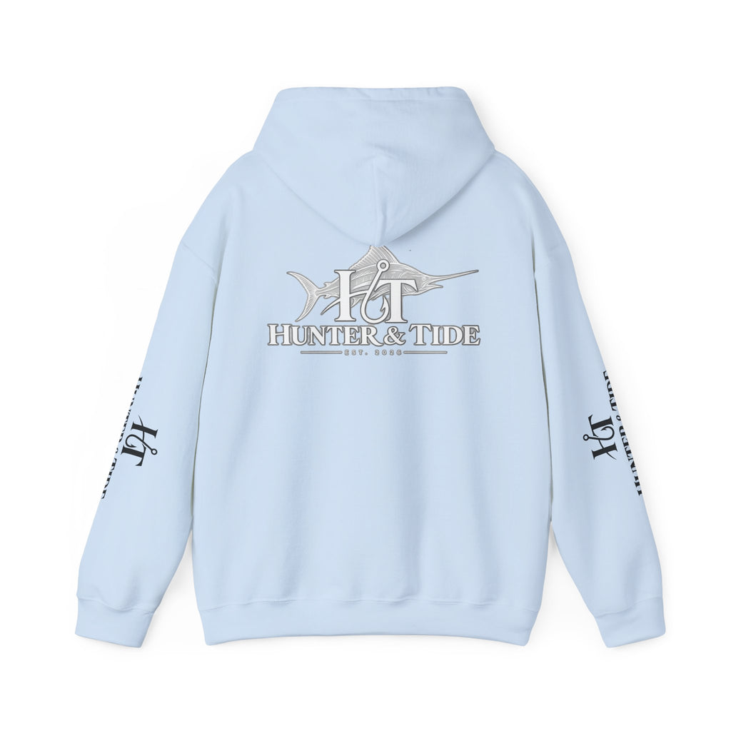 Hunter & Tide Logo Hoodie – Coastal Fishing Graphic Pullover