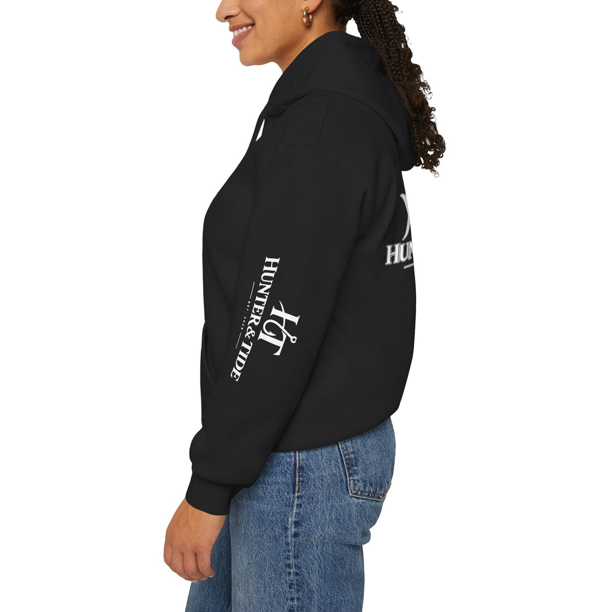 Hunter & Tide Logo Hoodie – Coastal Fishing Graphic Pullover
