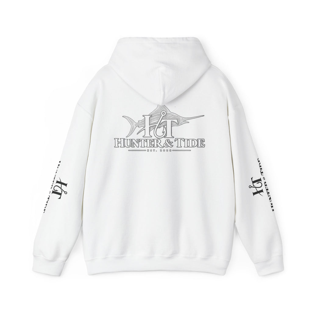 Hunter & Tide Logo Hoodie – Coastal Fishing Graphic Pullover