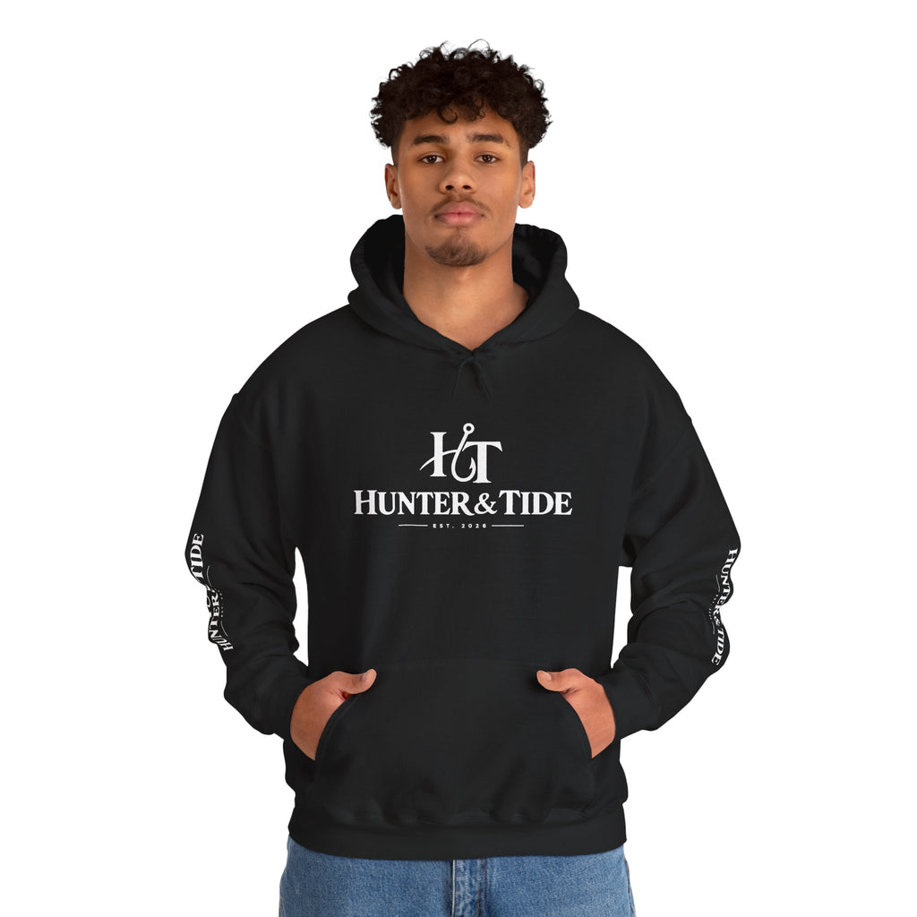 Hunter & Tide Logo Hoodie – Coastal Fishing Graphic Pullover