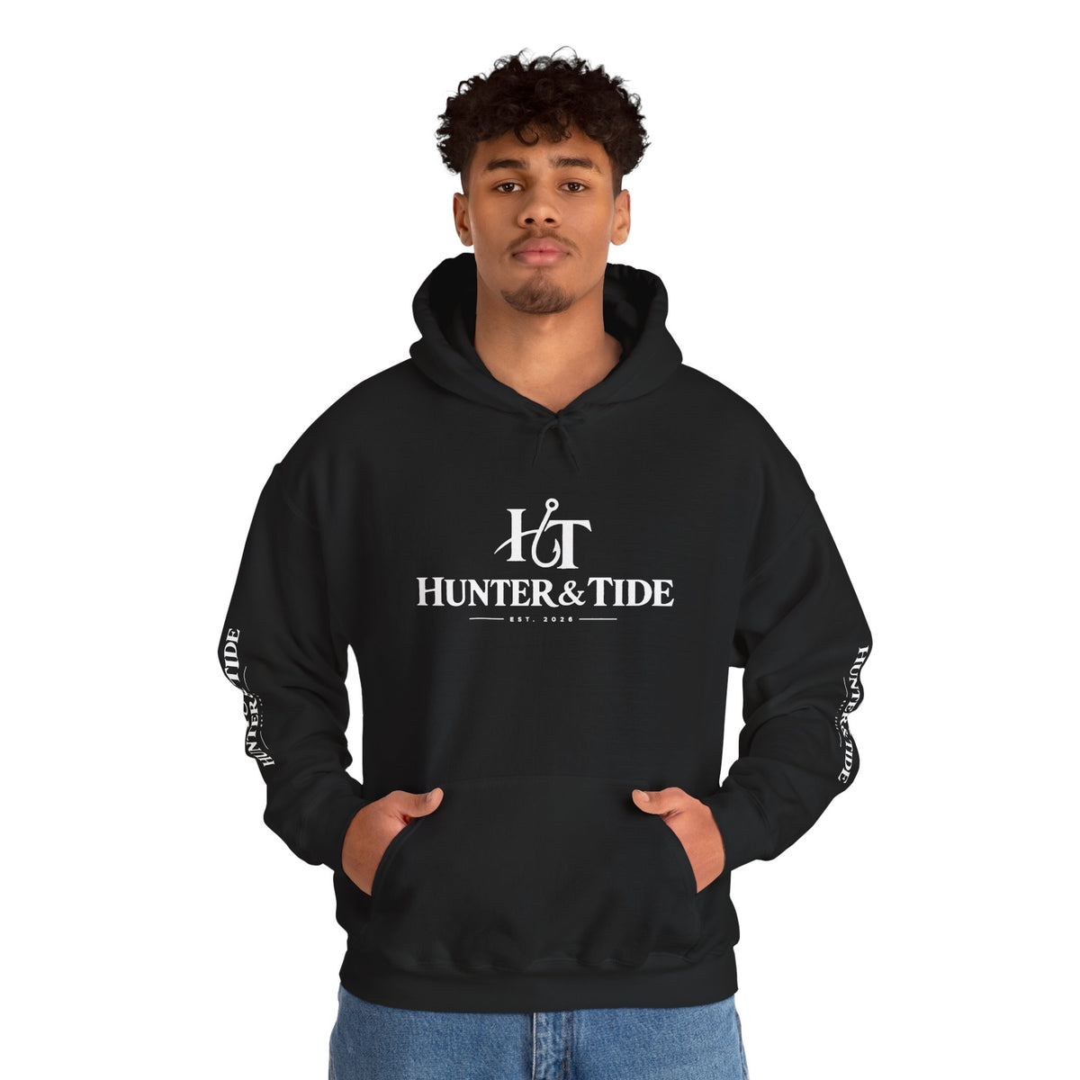 Hunter & Tide Logo Hoodie – Coastal Fishing Graphic Pullover