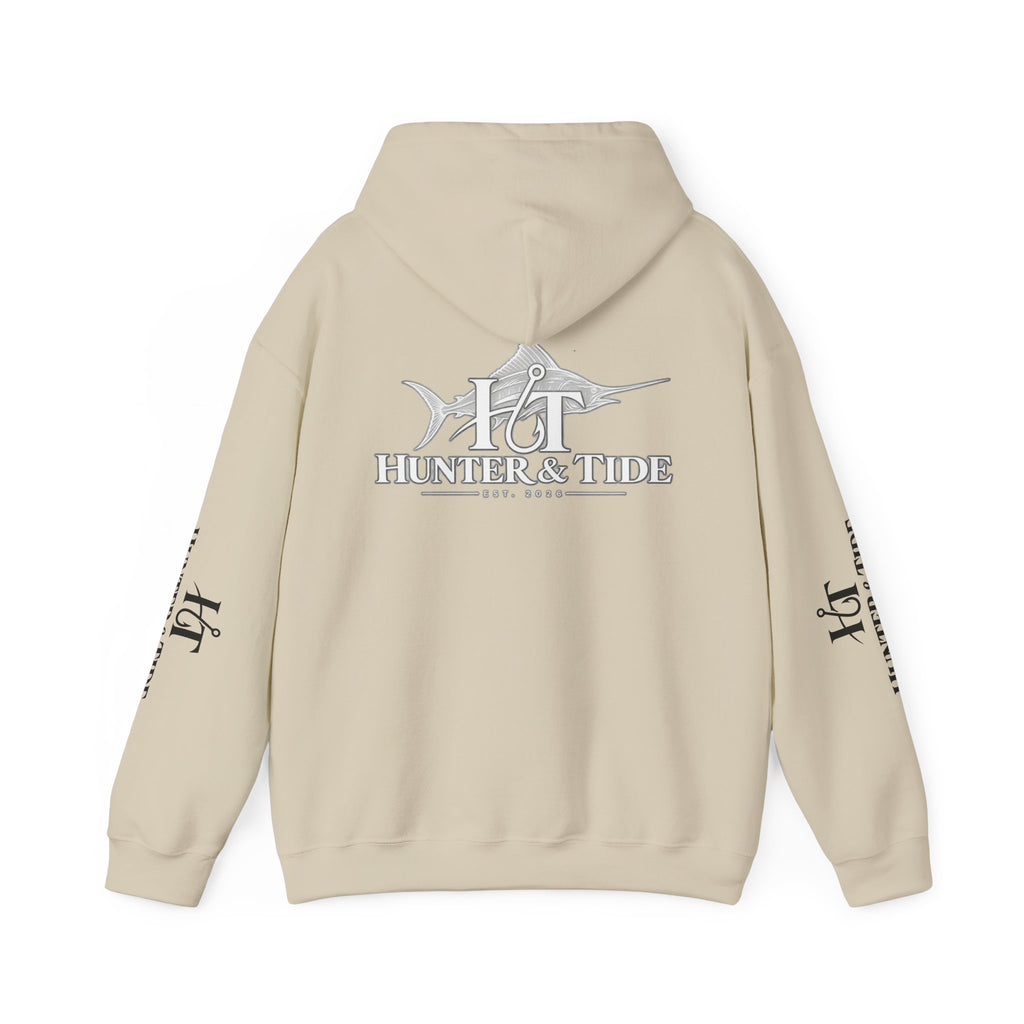 Hunter & Tide Logo Hoodie – Coastal Fishing Graphic Pullover