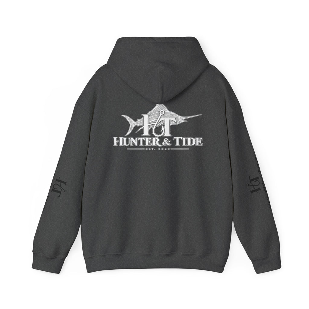 Hunter & Tide Logo Hoodie – Coastal Fishing Graphic Pullover