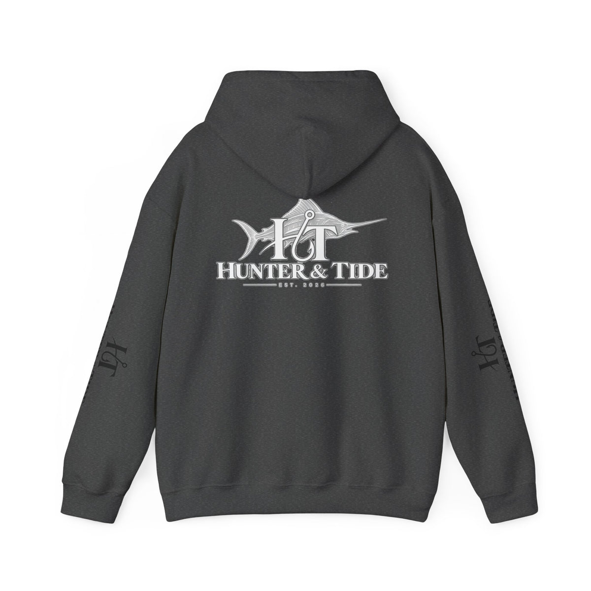 Hunter & Tide Logo Hoodie – Coastal Fishing Graphic Pullover